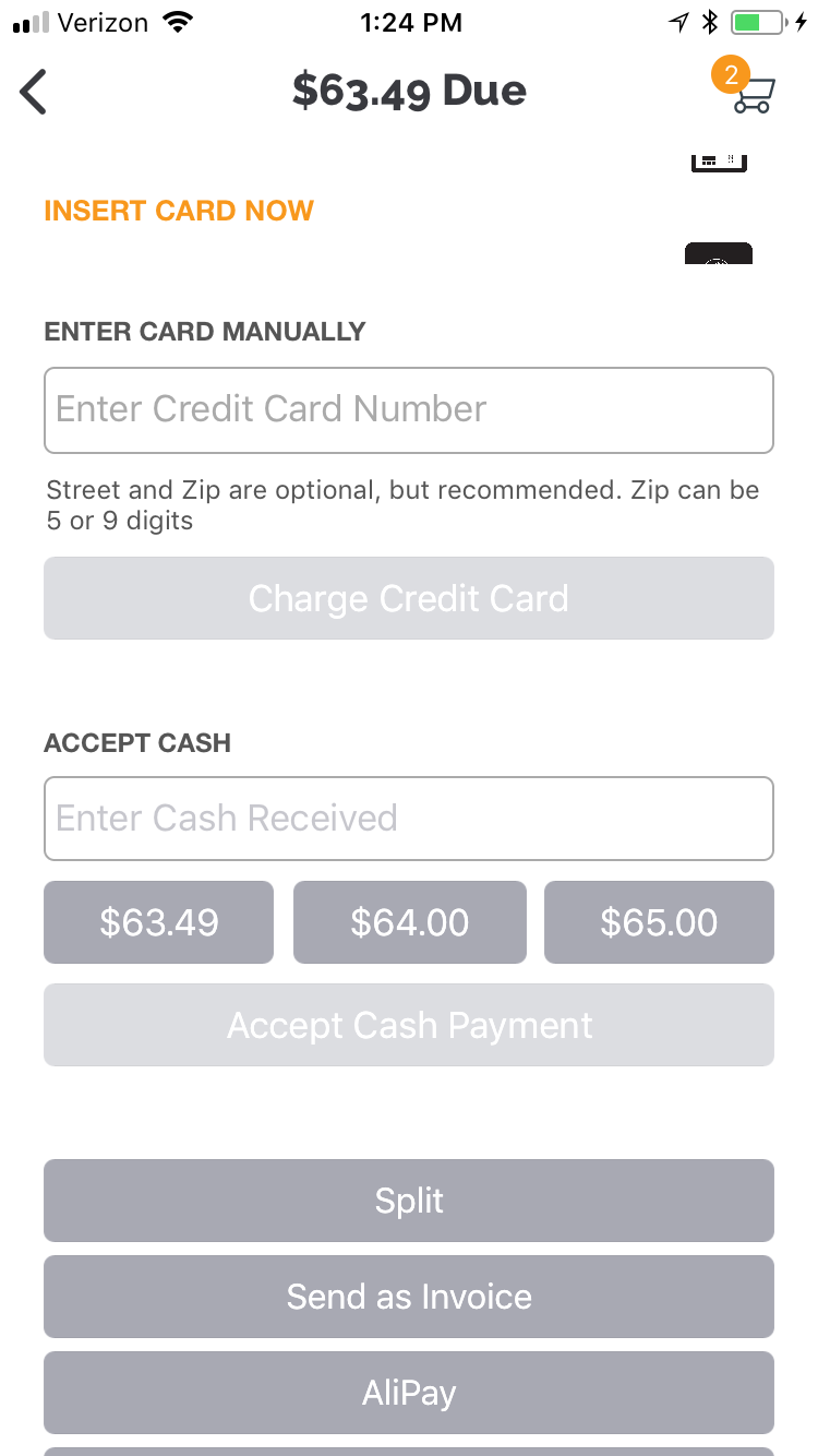 PayAnywhere App Invoices screen